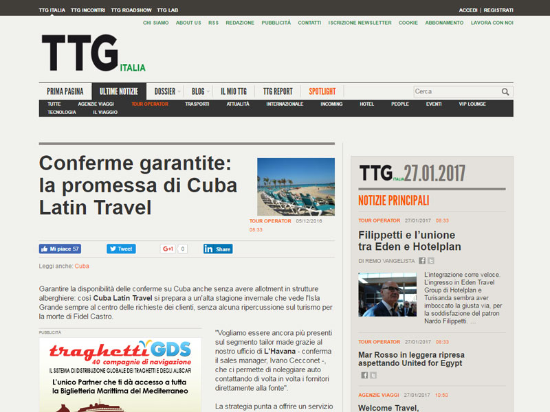 TTG Italia - Conferme garantite: la promessa di Cuba Latin Travel