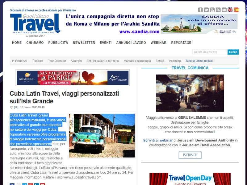 Travel Quotidiano - Cuba Latin Travel, viaggi personalizzati sull’Isla Grande